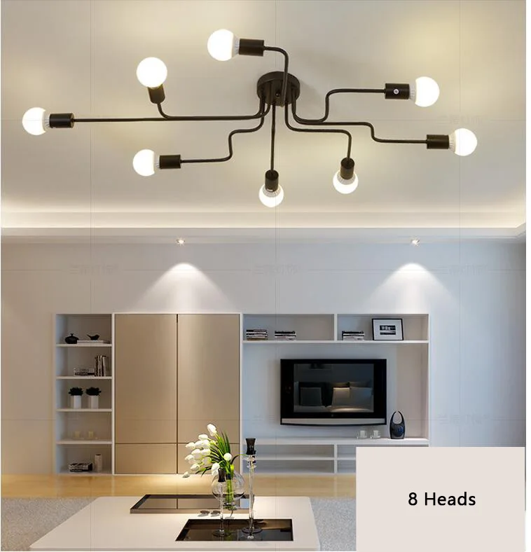 Многожильная металлическая люстра винтажная железная потолочная лампа Edison E27