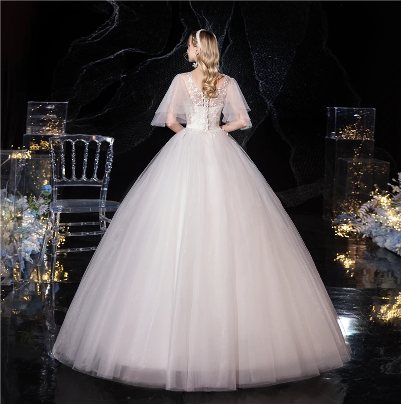 Винтажные Новый стиль летучая мышь Vestido De Noiva 2021 свадебное платье с коротким