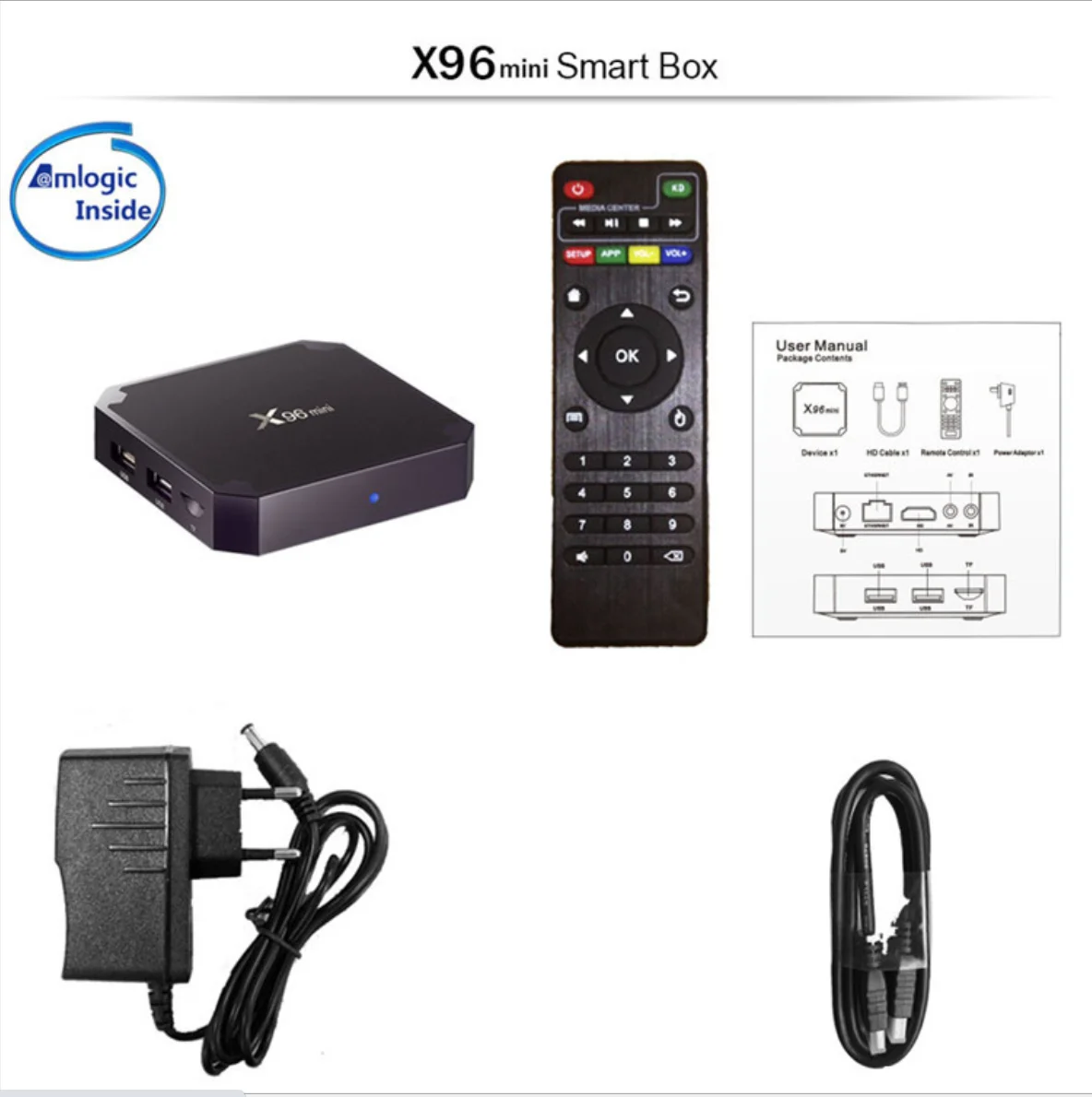 

Android Smart TV Box Amlogic S905WQuad Core 1G\8G 2G/16G Android 7.1 TVBOx 4k HD