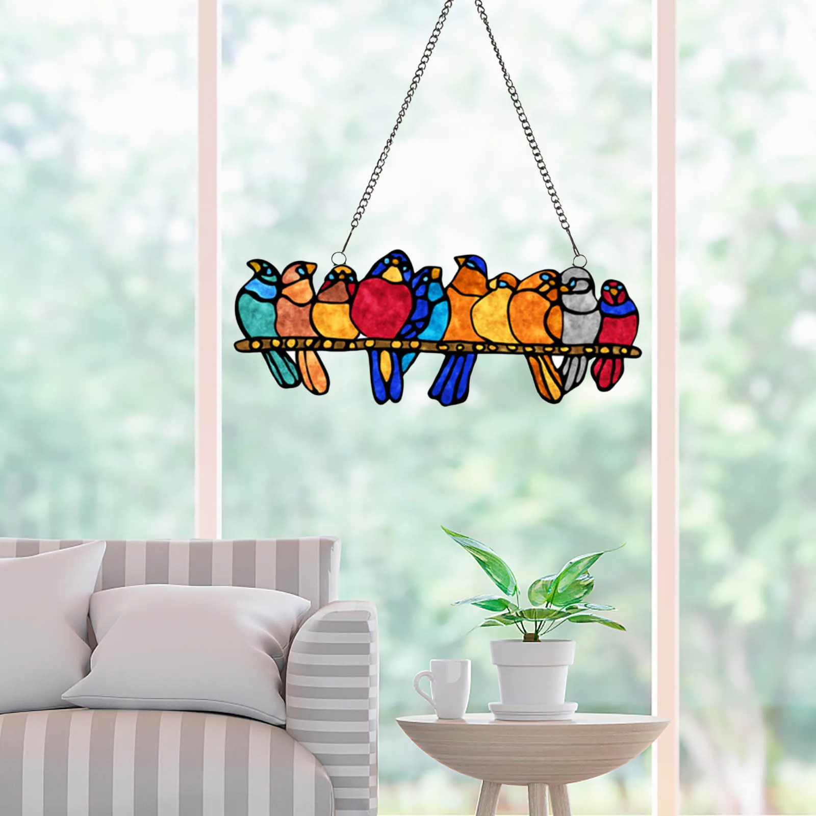 

indow Hangings SunCatcher Flying Bird Stained Pendant Window Hanging Suncatcher Acrylic Birds Hanging Stained Glass Bird