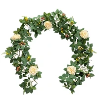 180cm high end artificial flower vine green plant rose leaf rattan european and american home dining table wedding decoration