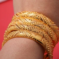 4pcslot dubai gold color bangles for women ethiopian bangles bracelet african jewelry arab middle east