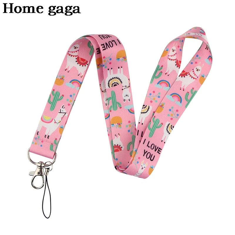 

Homegaga D2920 Wholesale 20pcs/lot Alpaca Cute Animal Neck Strap Phone Keys ID Card Holder Lanyard For Keys DIY Hanging Rope