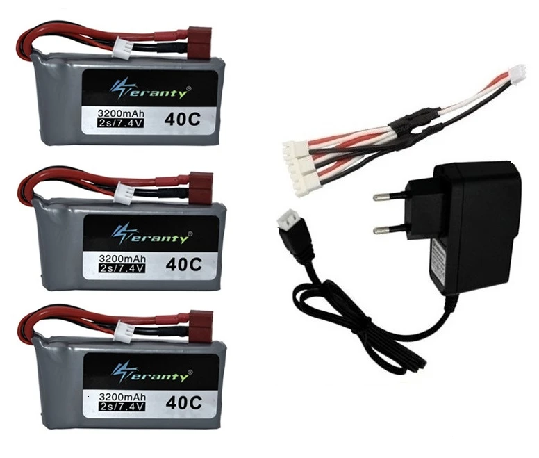 Обновление 3200mah 40C для Wltoys 12428 12423 RC четырехколесный внедорожный автомобиль 2s 7,4 v Lipo аккумулятор Feiyue 03 Q39 RC гоночный автомобиль - Цвет: Красный