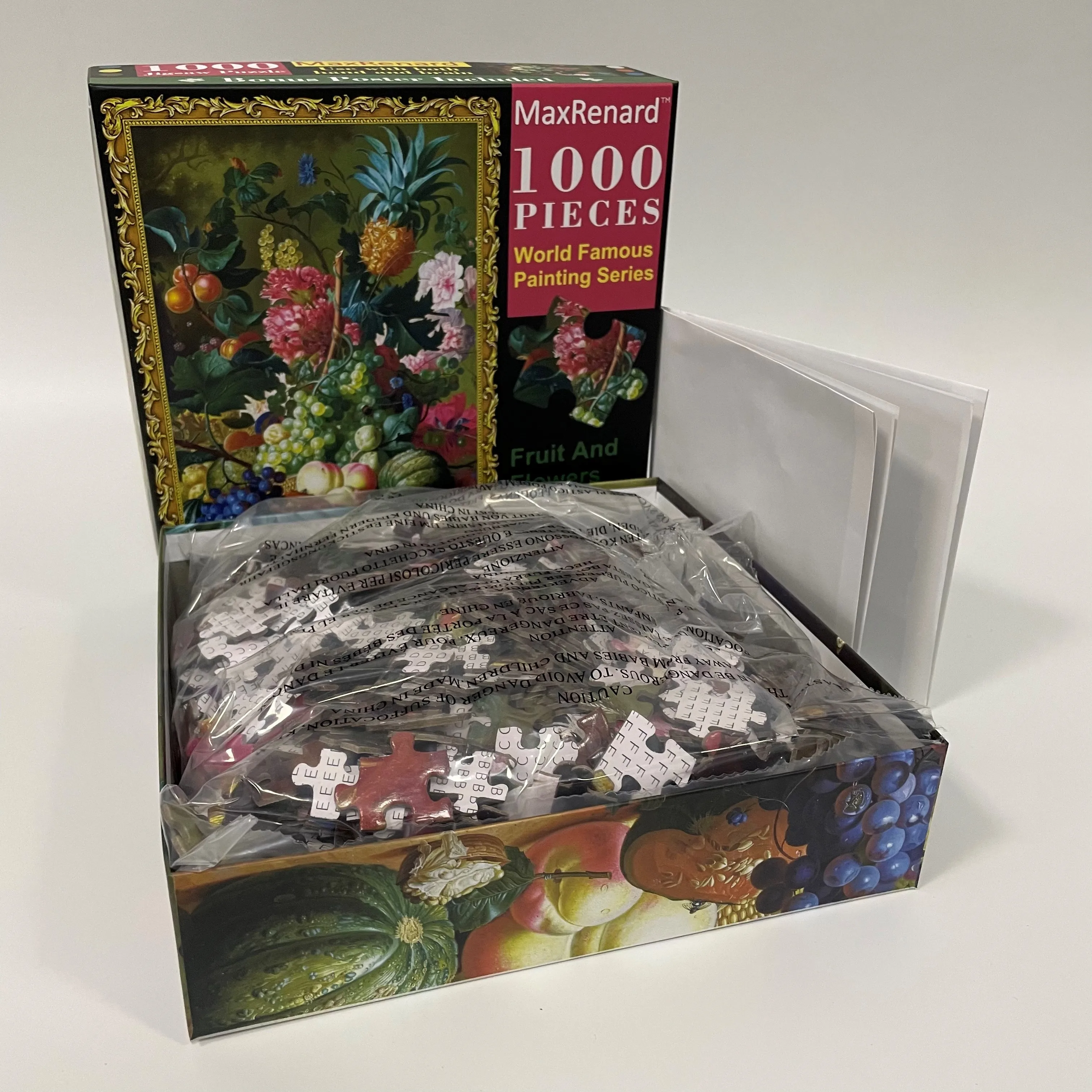 

MaxRenard 1000 Pieces Thick Jigsaw Puzzles Fruit And Flowers 50*70cm High Quality Gloss Printing Paper Assembling Puzzle Gift