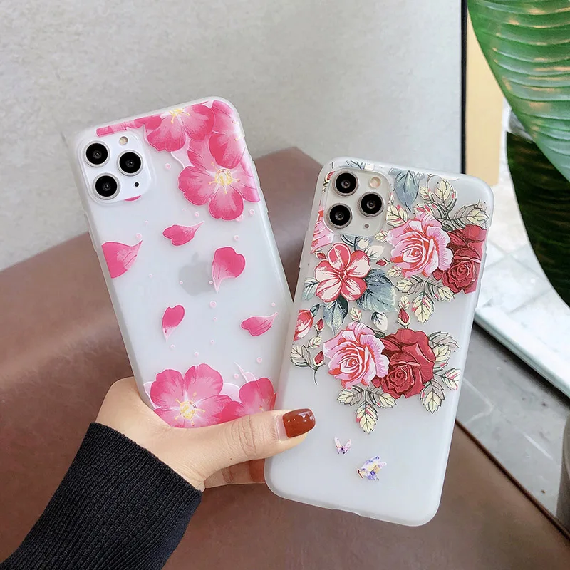 

Floral Case For Huawei P40 Lite Case Silicon Soft TPU Back Bumper Huawei Nova 5T P30 P20 Pro Plus 3i 3 7i 7 6 SE 5i 5 4 Covers