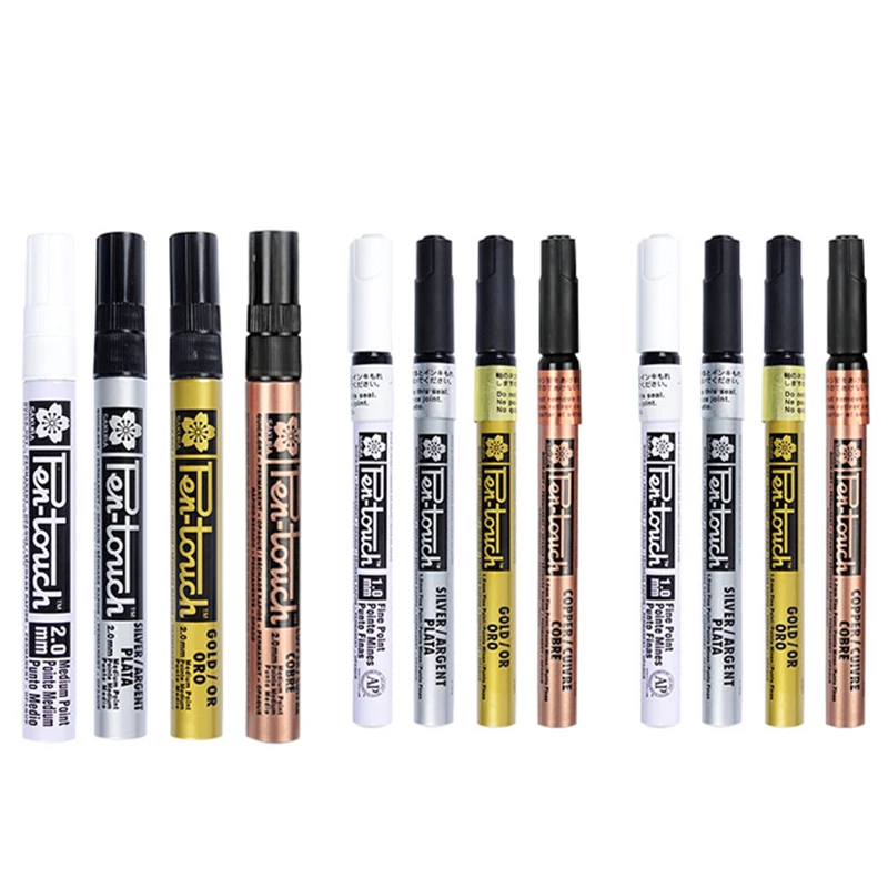 Opaque Oil Paint Pens 0.7 Mm 1.0 Mm 2.0 Mm White Gold Silver Japan