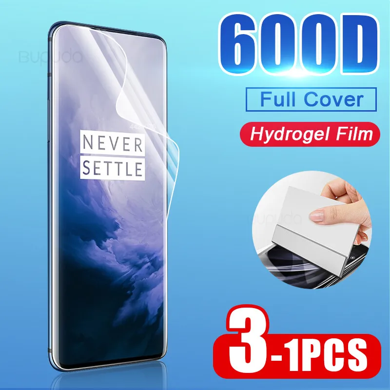 

600D Curved Edge Screen Protector For Oneplus 7 8 Pro 5 6T 6 5T Pro Hydrogel Film For One plus 7T Full Protective Film Not Glass