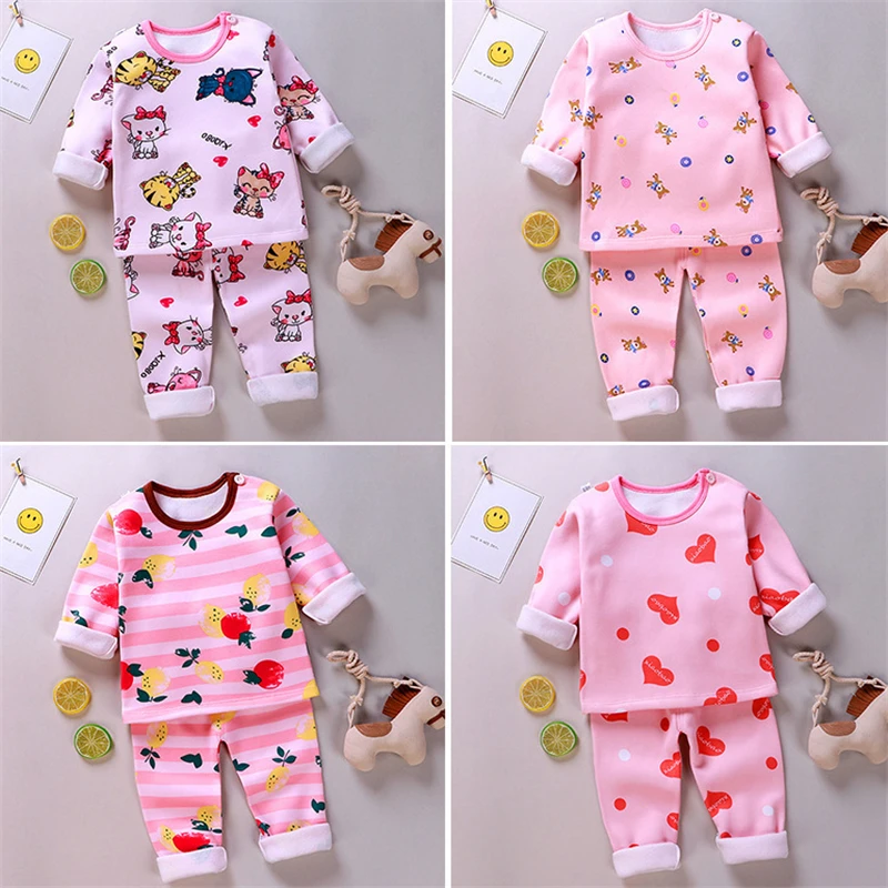 Детский комплект одежды из плотного бархата для мальчиков и девочек зимний