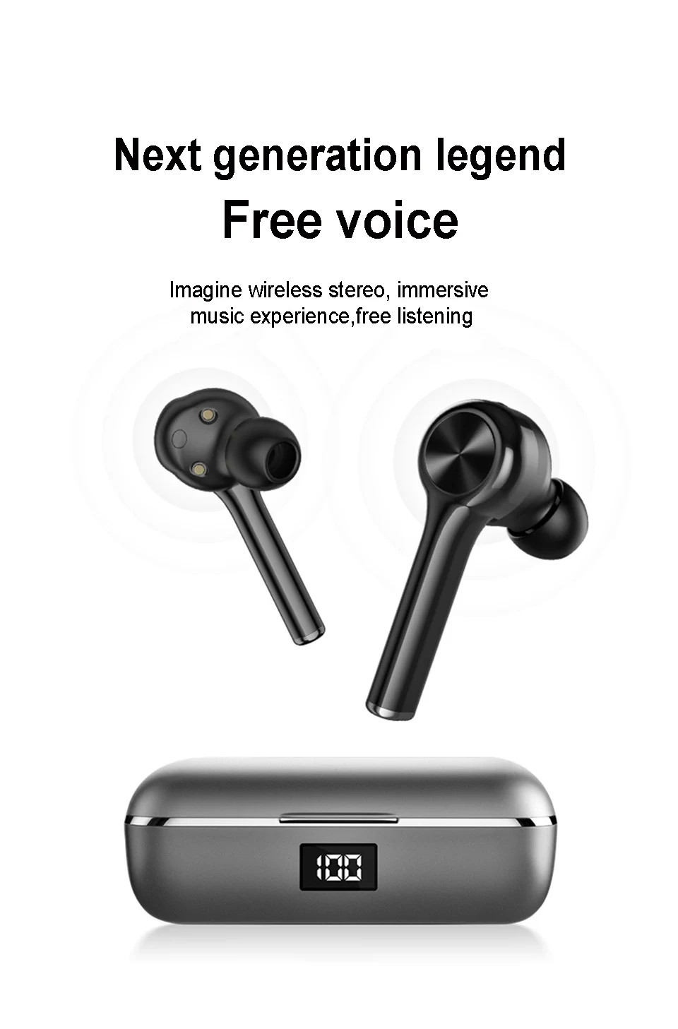 Aminy TWS, Bluetooth 5,0, настоящие беспроводные наушники, Hi-Fi стерео наушники, Спортивные Беспроводные наушники с дисплеем для зарядки аккумулятора