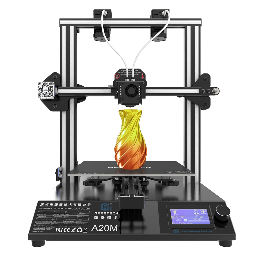 3D-принтер Geeetech A20M, разные цвета, FDM 3D принтер s, двойной экструдер, автовыравнивание, размер печати 250*250*250
