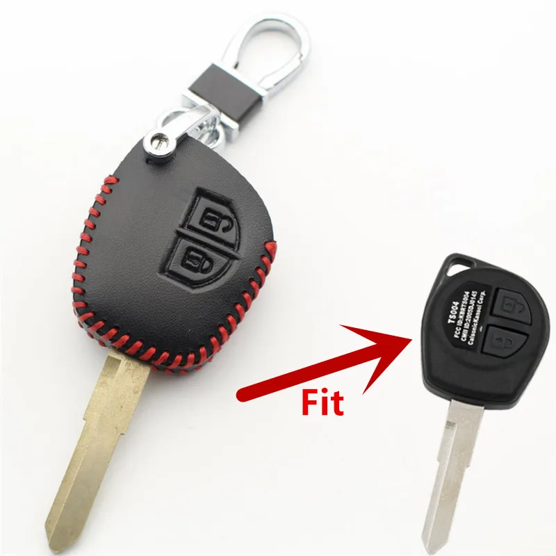 Чехол FLYBETTER из натуральной кожи с 2 кнопками для дистанционного ключа Suzuki