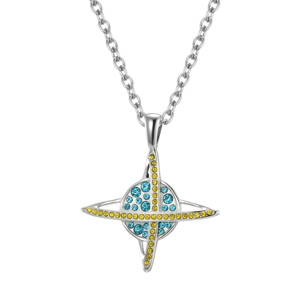 

Stainless Steel Men Women Necklaces Pendants Chain Ins Planet Universe Retro For Girlfriend Jewelry Creativity Gift Wholesale