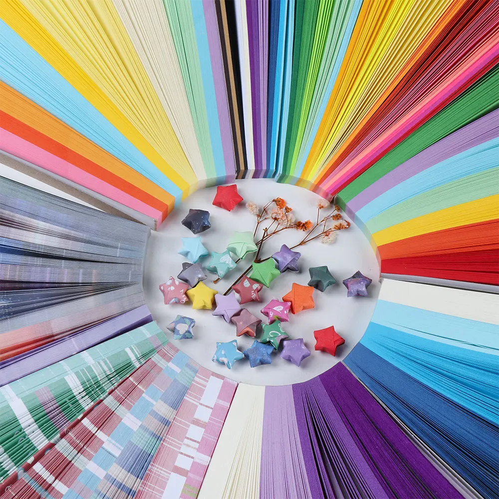 540 шт. набор разноцветных звездных полосок оригами подарочные бумажные изделия