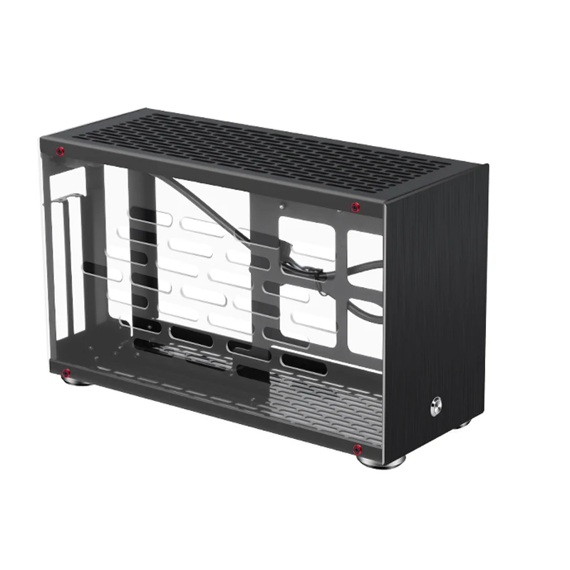 

Корпус Mini ITX A4 полностью алюминиевый X1 аналогичный K55 K49 300 мм видеокарта до I7 10500 RTX2080 чехол для игры легкий переносной