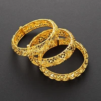 24k gold plated color bracelet fine brass gold plated hollow flower shaped buckle bracelet for women sand gold jewelry charms