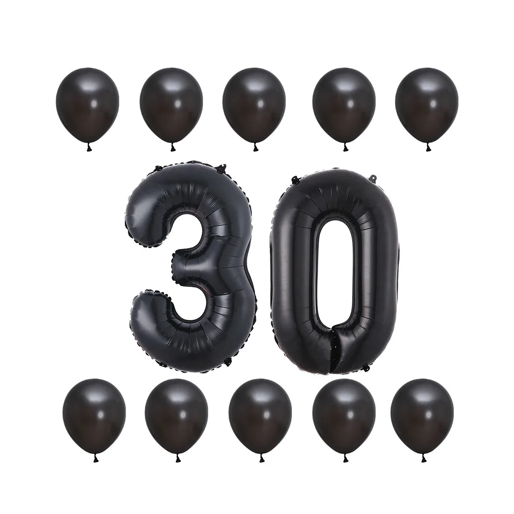 12 шт./лот 30/40 дюймов розовое золото с цифрой фольги гелиевые шары 30-летние