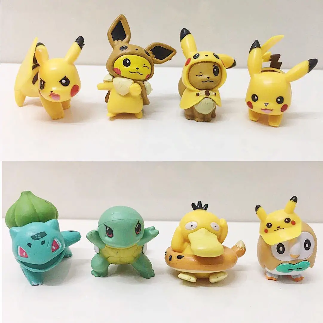 

8 Pikachu Pokemon Pokémon Jenny Turtle Duck Cartoon Doll Cake Figure