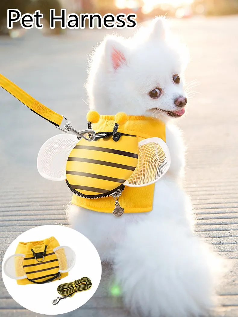 

Pet Dog Harness Cat Harness Breathable Mesh Vest Collar Adjustable Dog Harness And Leash Set Dog Supplies For Small Medium Dogs