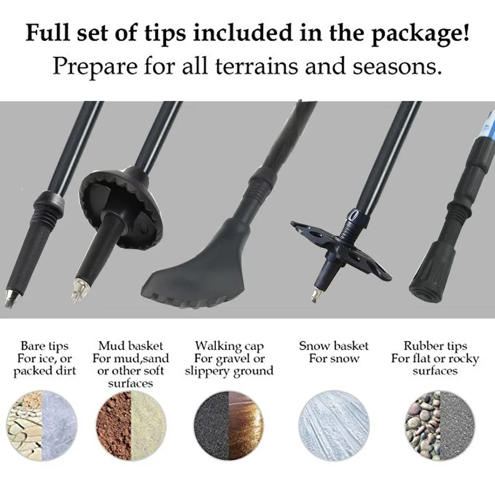 

Telescopic Adjustable Hiking Walking Pole Telescopic Nordic Camping Trekking 2pcs/lot Baton Aluminum Alpenstock Sticks Sticks Te