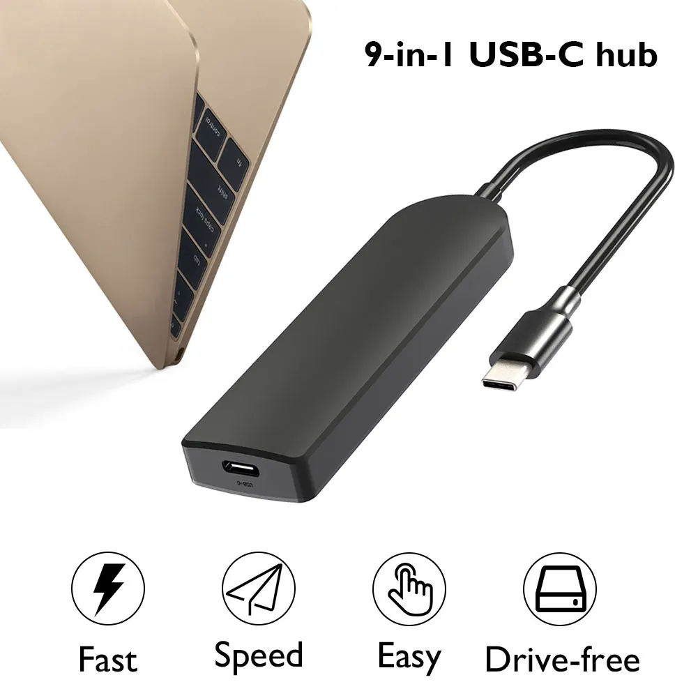 

USB Type C HUB Multi-port 4Ports USB 3.0 5Gbps High Speed Transmission PD3.0 Fast Charging Adapter For MacBook Laptop