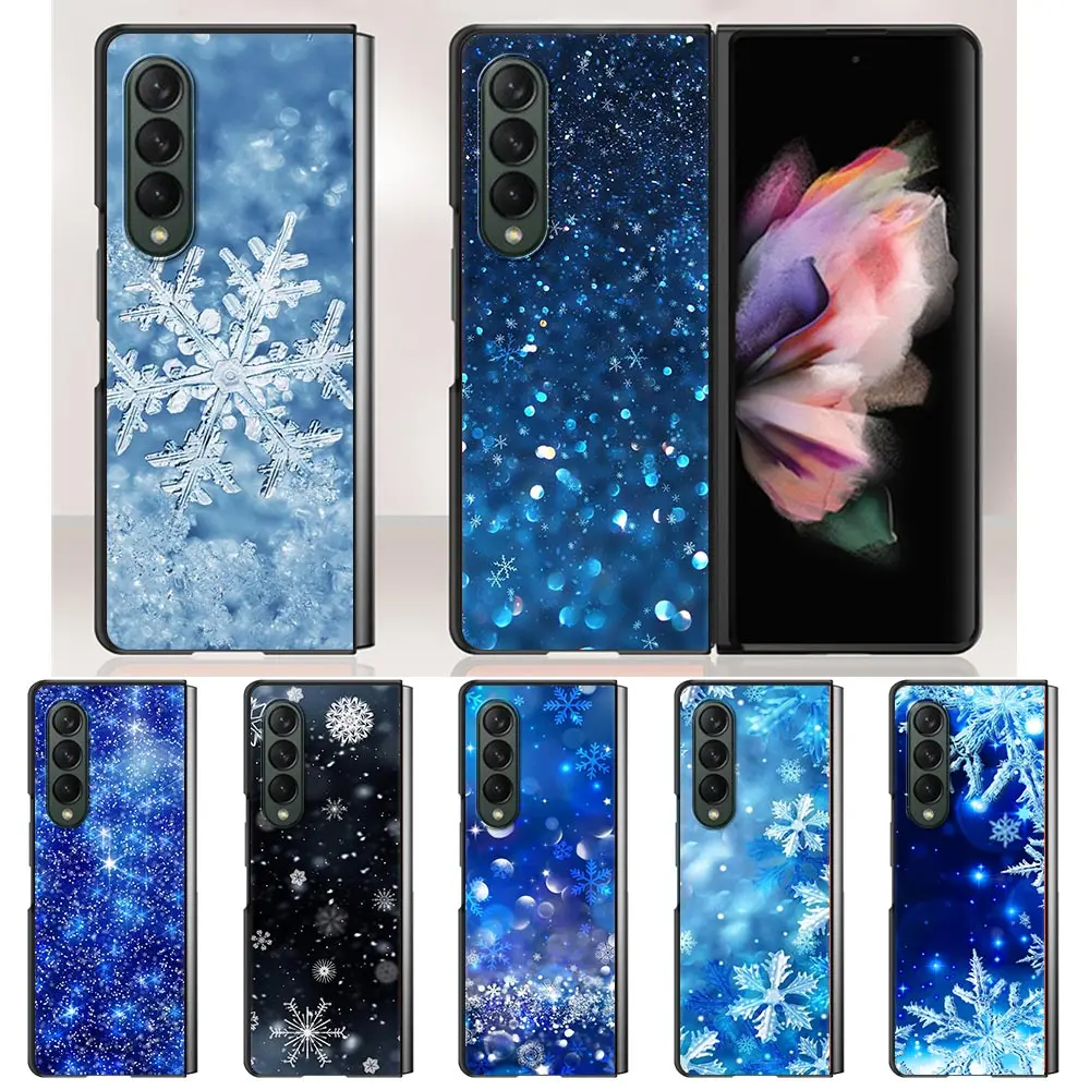 

Case For Samsung Galaxy Z Fold3 5G Hard Slim Cover Ultra-thin anti-drop For Galaxy Z Fold 3 Phone Shell Winter Snowflakes