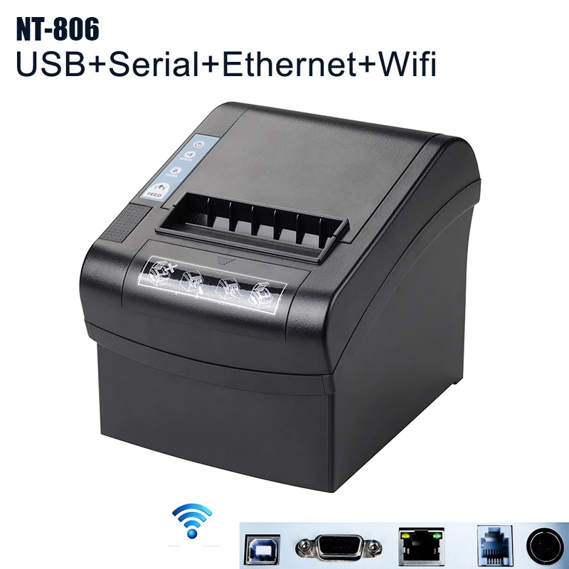 NT-806 80 мм Термопринтер автоматический резак ресторан кухня POS принтер USB+ Серийный+ Ethernet Wifi Bluetooth NETUM