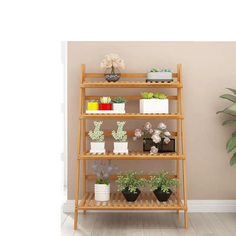 Большая 4 ярусная деревянная стеллаж 70 см/100 см для балкона гостиной сада