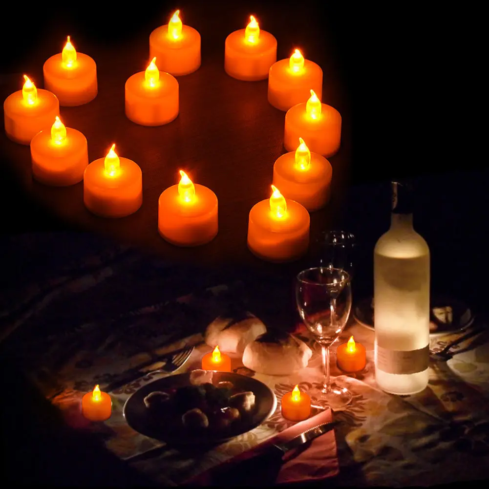 Беспламенная Моделирование свечи электронный праздник Бездымный Tealight украшения