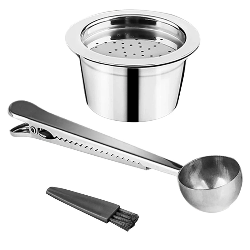 

for Verismo K FEE CBTL Refillable Coffee Capsule Pod Filter Stainless Steel Set 1Capluse+1Spoon