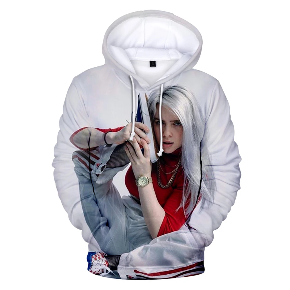 Новые модные толстовки с капюшоном Billie Eilish 3D, популярные мужские и женские пуловеры для мальчиков и девочек, повседневные толстовки Harajuku на осень и зиму