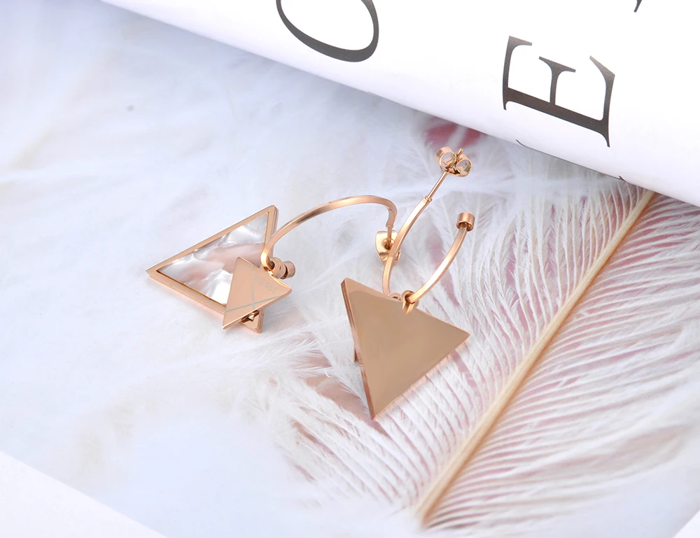 Женские Геометрические треугольные серьги Lokaer из титановой стали в богемном