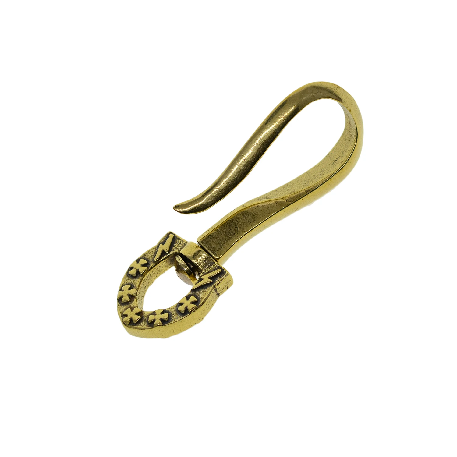 Крест молния Сердце твердой древесины Ретро латунные вертлюжные японский