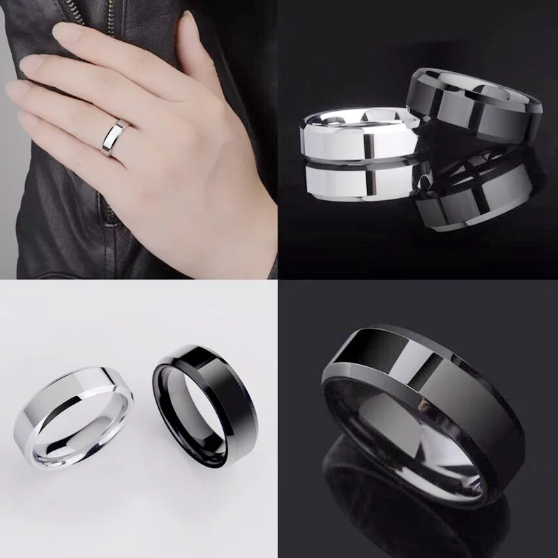 

Fashion Simple Stainless Steel Glossy Ring Charm Men's Titanium Steel Ring Couple Ring