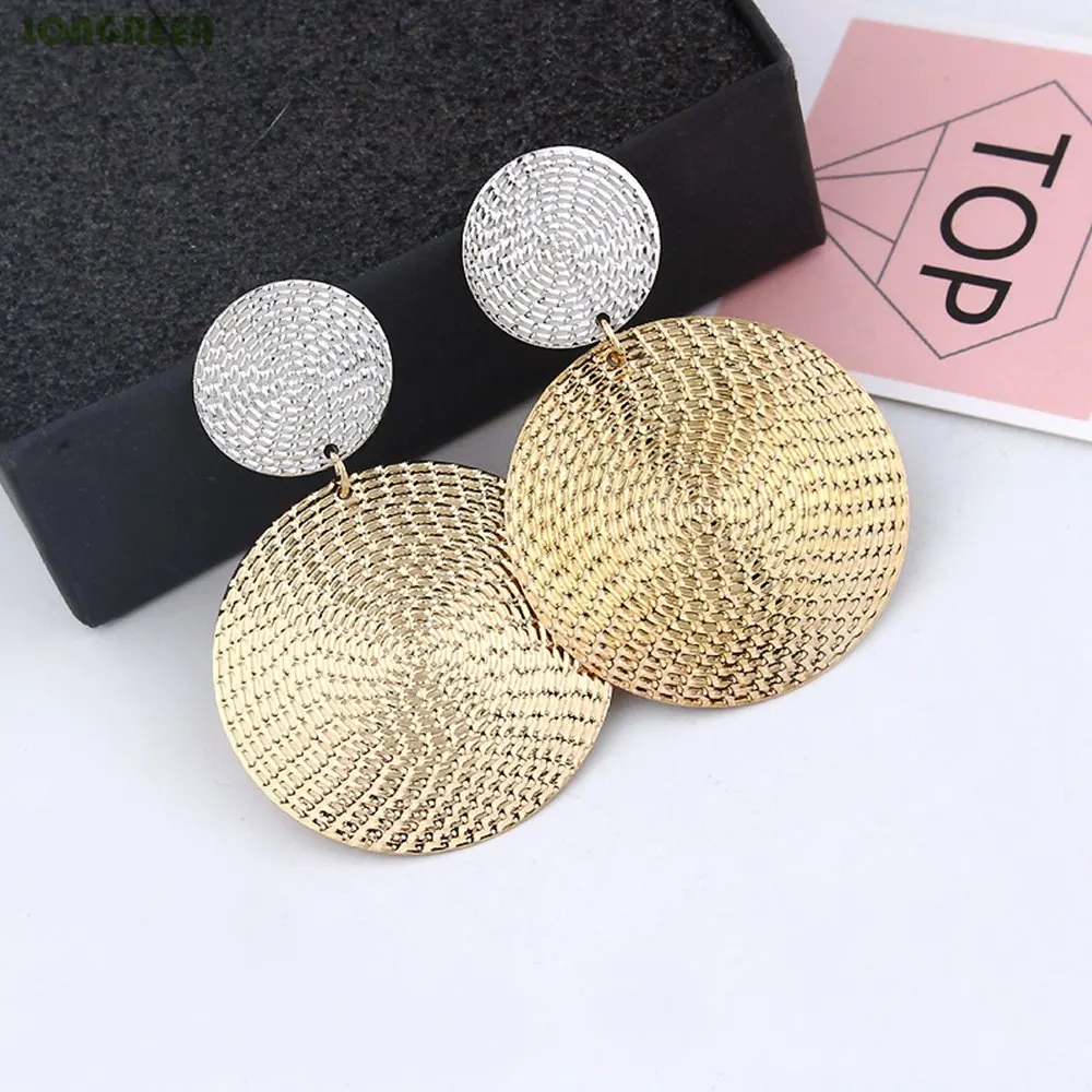 Metal Simple Stylish Geometric Round Unique Earrings For Women Girl Gifts Stainless Steel Earrings Set De Aretes Orecchini Donna