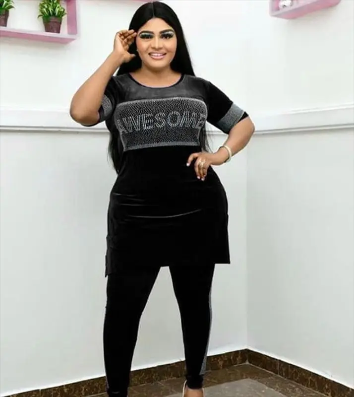 Бархатный комплект из 2 предметов модный стиль Африканский Женский двух с