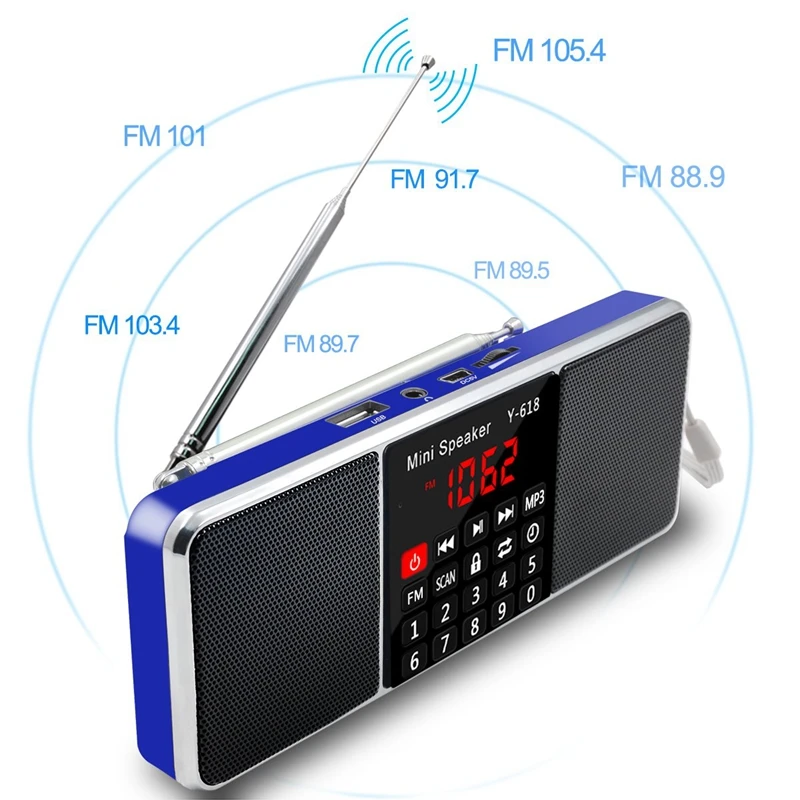 Многофункциональный цифровой fm-радио двойной динамик Mp3 музыкальный плеер