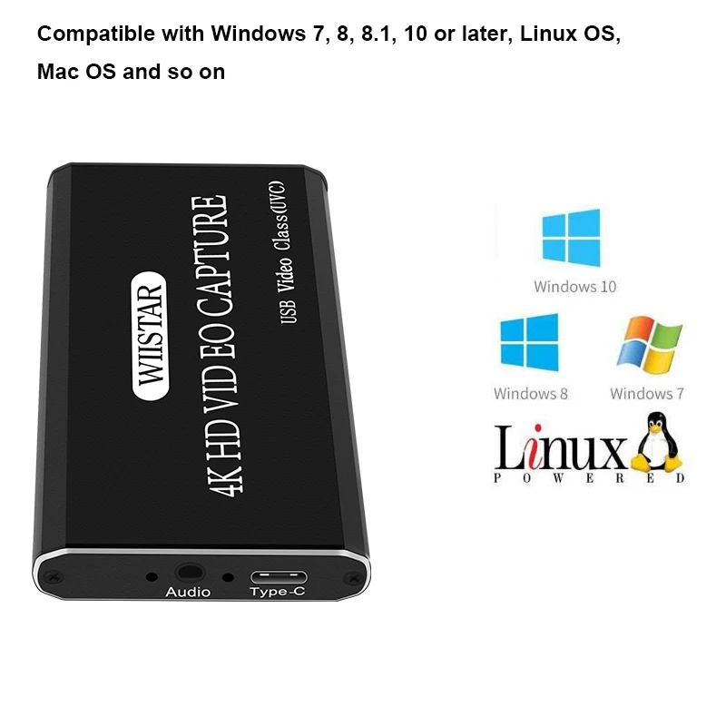Устройство захвата видеозахвата HDMI/Type-C/USB 2 0 1080P 30 кадров в секунду с выходом HDMI