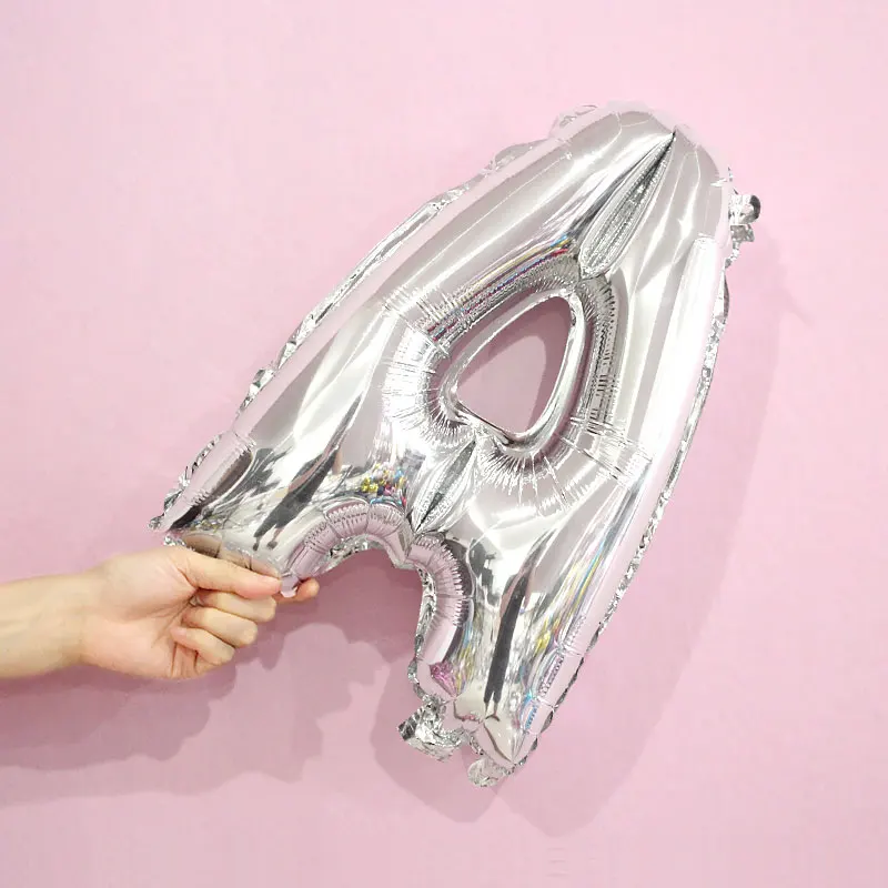 

16inch silver ABCDEFGHIJKLMNOPQRST letter alphabet foil balloon wedding event christmas halloween festival birthday party B12-36