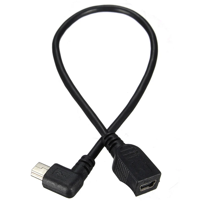 GPS Mini USB 5Pin 90 градусов левый угловой штыревой к женскому Удлинительный кабель для
