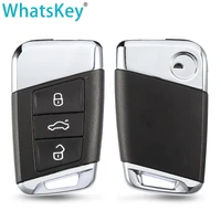 whatskey 3 button smart key remote car key shell for volkswagen vw passat b8 magotan mqb skoda a7 variant 2016 2019 insert blade