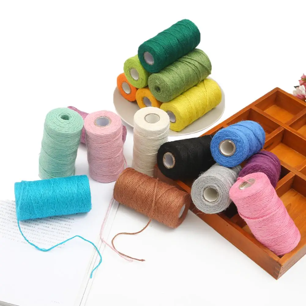 100 м/лот 2 мм натуральный джутовый веревочный шнур из мешковины и пеньковой