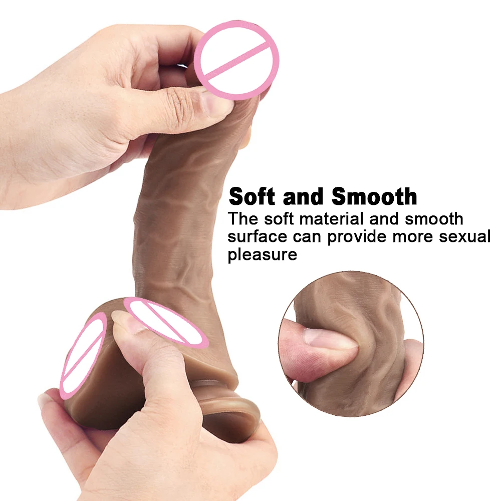 Мягкий жидкий силиконовый фаллоимитатор GaGu реалистичный с присоской большой