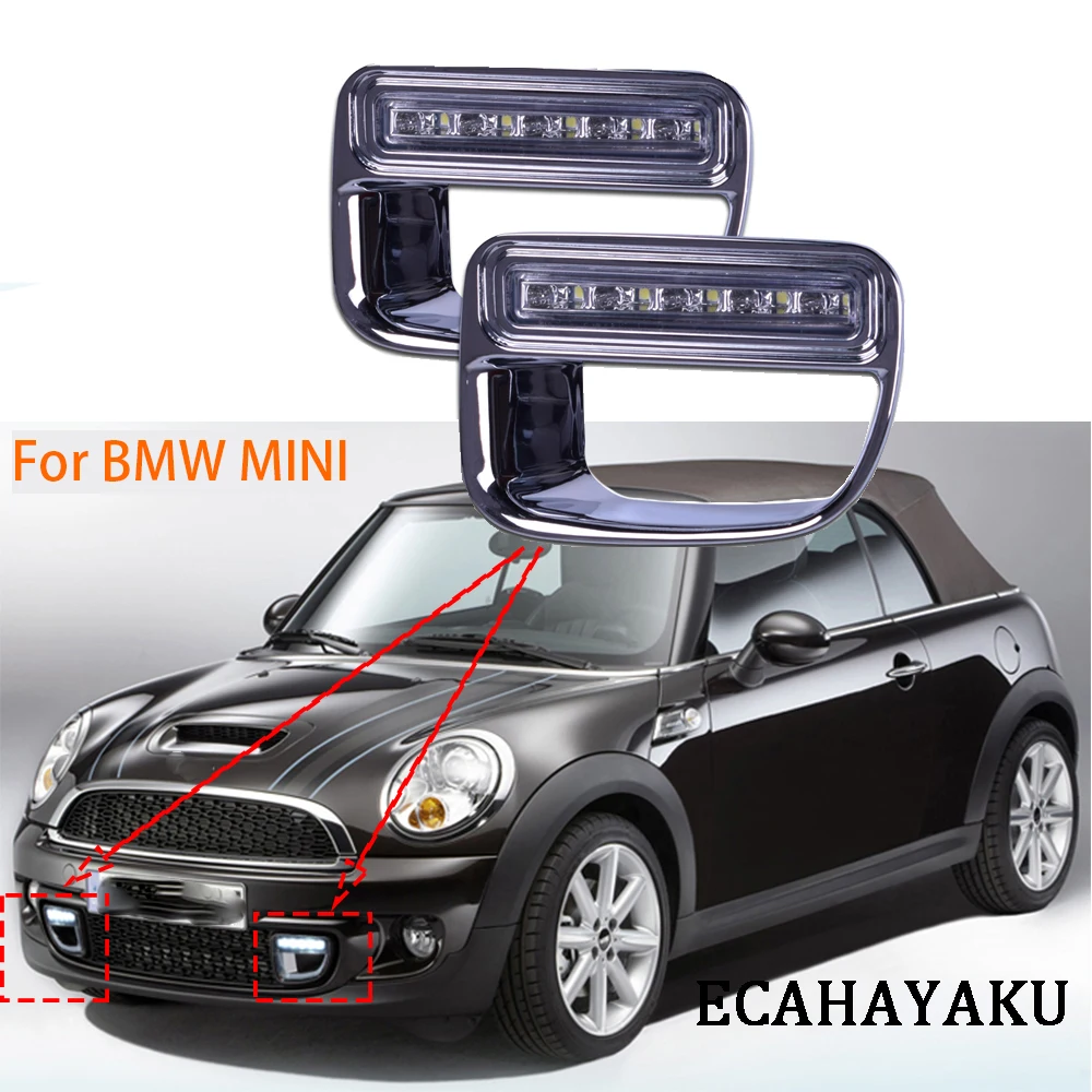 

Car Flashing car styling For BMW Mini Cooper Turn Signal Yellow 12V LED Daytime Running Lights Fog Lamp Daylight DRL Waterproof