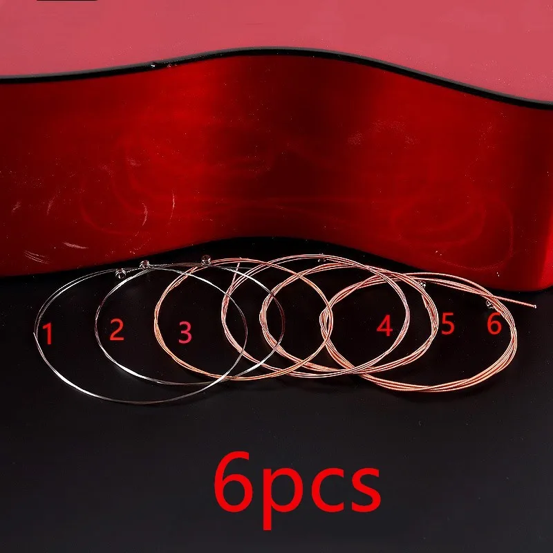 6 pcs Струна для акустической гитары 6 шт./компл. чистого серебра Strigning для комплектующие для бас-гитары и аксессуары Струны для акустической гитары Гитары - Цвет: 6 pcs