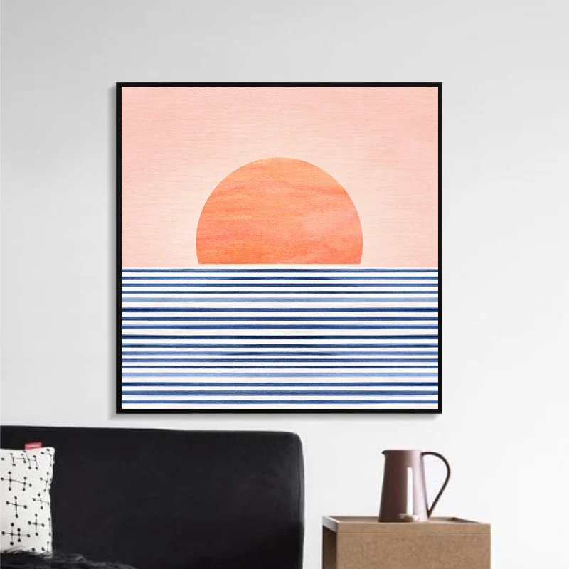 

Abstract Sunrise Posters and Prints Sunset Wall Art Canvas Painting Pictures For Living Room Scandinavian Seascape Home Decor