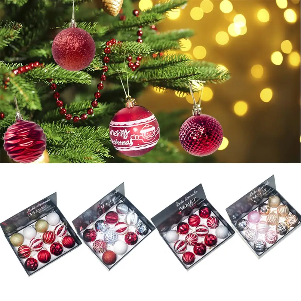 12 шт. 8 см рождественские большие висячие шары для рождественской елки украшения