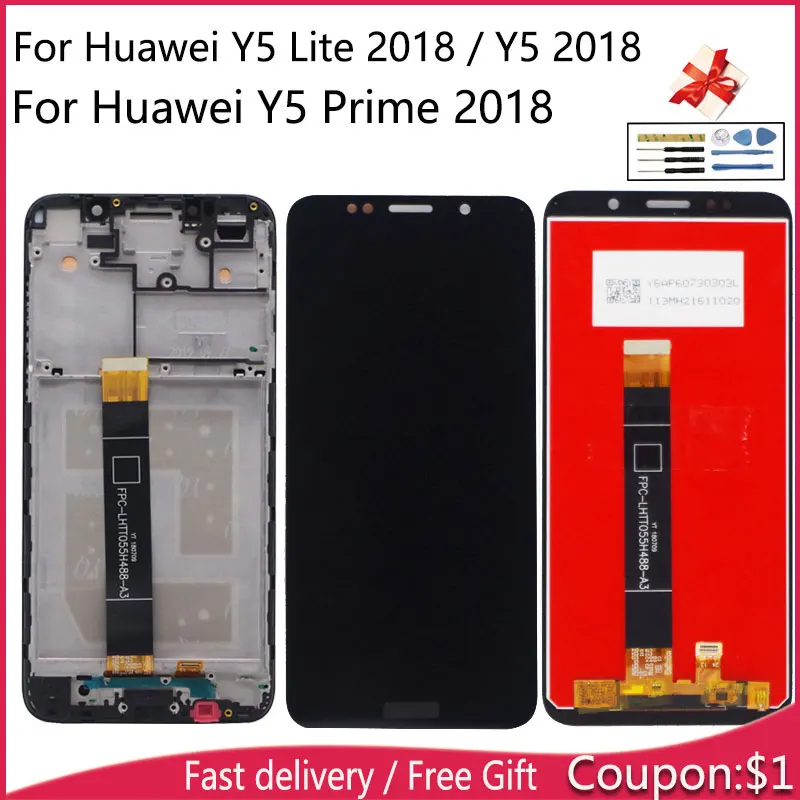 ЖК дисплей в сборе для Huawei Y5 Prime 2018 / Pro Lite экран 2018|Экраны мобильных телефонов| |