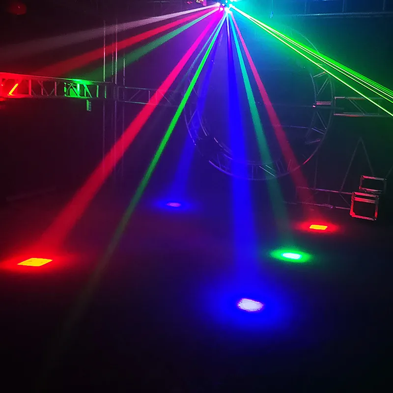 Лазерный Стробоскоп 3 в 1 светодиодный сценический RGB светильник с движущейся