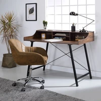 computer desk pc laptop study table workstation home office space saving design walnutblack